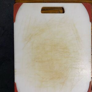 White Cutting Board with Red Corners